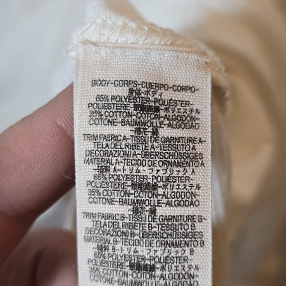 Free People Cream Lightweight Waffle Knit Oversized Shark Bite V Neck Top, sz XS - Picture 6 of 8